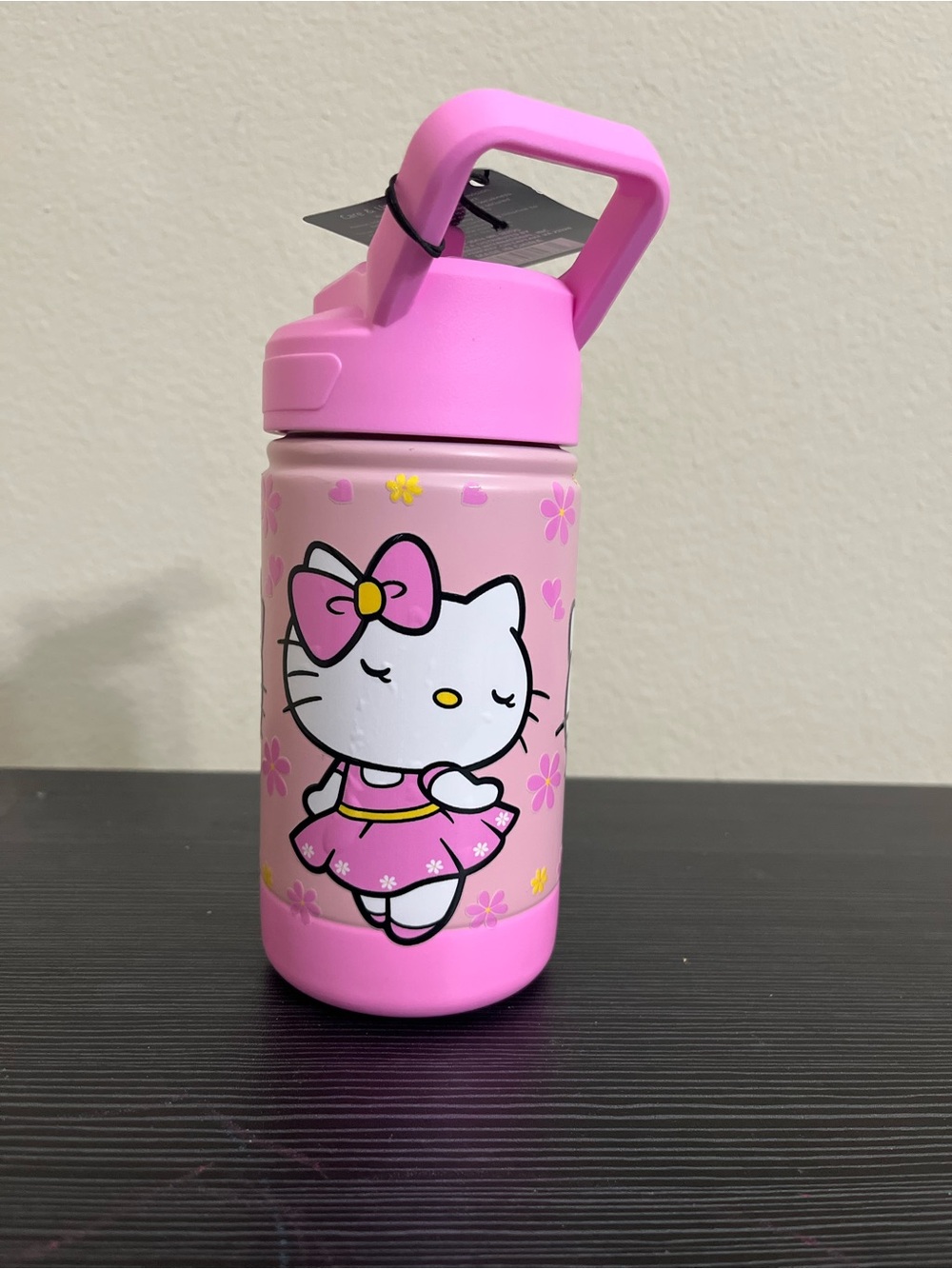 Hello Kitty Pink Kids Water Bottle with Handle